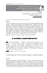 Gustave Flaubert Et Li Jieren : Une Divergence Née Dans L'identité
