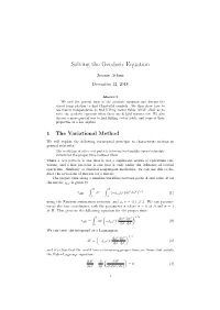 Solving the Geodesic Equation
