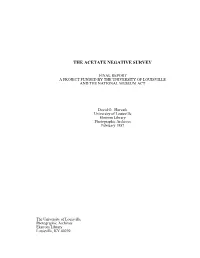 The Acetate Negative Survey