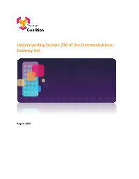 Understanding Section 230 of the Communications Decency Act