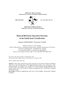Delayed Blowback Operation Firearms in the Small Arms Classification