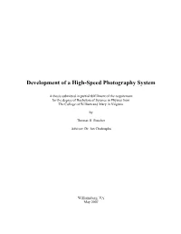 Development of a High-Speed Photography System