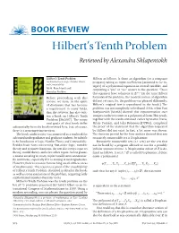 Hilbert's Tenth Problem, J