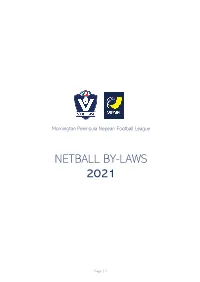 MPNFL Netball By-Laws 2021