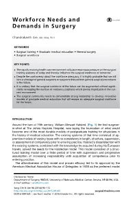 Workforce Needs and Demands in Surgery