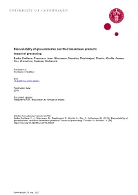 Bioavailability of Glucosinolates and Their Breakdown Products