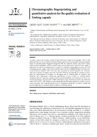 Chromatographic Fingerprinting and Quantitative Analysis for the Quality