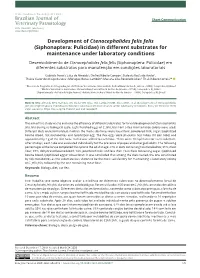 Development of Ctenocephalides Felis Felis (Siphonaptera: Pulicidae) in Different Substrates for Maintenance Under Laboratory Conditions
