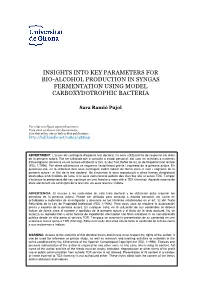 Insights Into Key Parameters for Bio-Alcohol Production in Syngas Fermentation Using Model Carboxydotrophic Bacteria