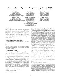 Introduction to Dynamic Program Analysis with Disl