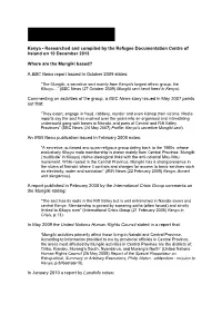 Kenya - Researched and Compiled by the Refugee Documentation Centre of Ireland on 10 December 2013