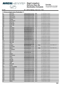 Nagel Langdons Delivery Days by Destination Schedule