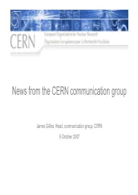 News from the CERN Communication Group