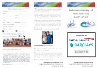 Performance Running Ltd. Full Name: ……………………………………………………………………
