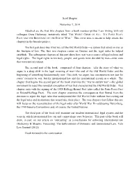 Scott Shapiro November 7, 2014 Attached Are the First Two Chapters