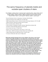 The Same Frequency of Planets Inside and Outside Open Clusters of Stars