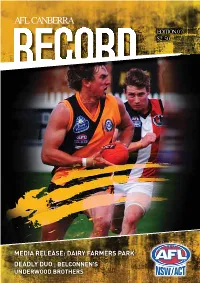 Afl Canberra Edition 07 $2.50