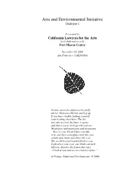 Arts and Environmental Initiative Dialogue I