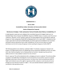 Bid Package Addendum #1, Maintenance Dredging Fields
