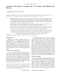 Genetics of Interleukin 1 Receptor-Like 1 in Immune and Inflammatory Diseases