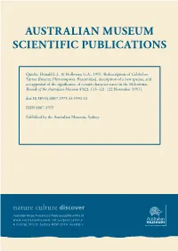 Insecta: Hymenoptera: Braconidae), Description of a New Species, and a Reappraisal of the Significance of Certain Character States in the Helconinae
