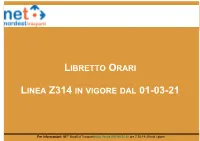 Libretto Orari Linea Z314 in Vigore Dal 01-03-21