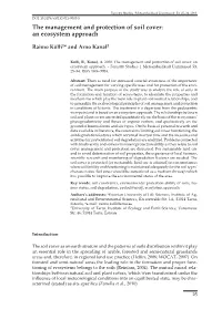 The Management and Protection of Soil Cover: an Ecosystem Approach
