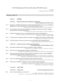 USE 2018) Program ○ Speaker * Applying to Young Scientists Award