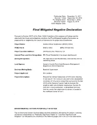 Final Mitigated Negative Declaration
