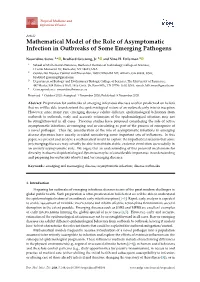 Mathematical Model of the Role of Asymptomatic Infection in Outbreaks of Some Emerging Pathogens