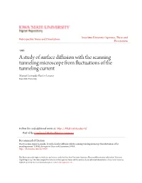 A Study of Surface Diffusion with the Scanning Tunneling Microscope from Fluctuations of the Tunneling Current Manuel Leonardo Pasetes Lozano Iowa State University