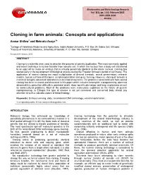 Cloning in Farm Animals: Concepts and Applications