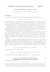 Generalized Solutions, Sobolev Spaces (2017)