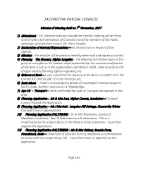 Minutes of Meeting Held on 7Th November, 2017 1) Attendance 2
