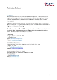 Registration Guidance