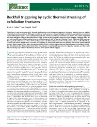 Rockfall Triggering by Cyclic Thermal Stressing of Exfoliation Fractures
