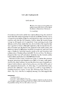 TEXT and TRANSMISSION Guido Avezzù from Athens To