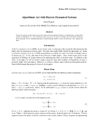 Algorithmic Art with Discrete Dynamical Systems