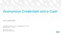 Anonymous Credentials and E-Cash