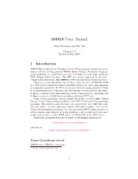 BONMIN Users' Manual
