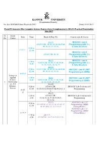 KANNUR UNIVERSITY [Examination Branch] No