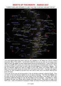March 2021 These Pages Are Intended to Help You Find Your Way Around the Sky