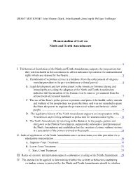 Memorandum of Law on Ninth and Tenth Amendments