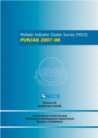 NANKANA SAHIB Multiple Indicator Cluster Survey (MICS) Punjab 2007-08