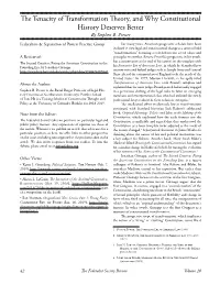 The Tenacity of Transformation Theory, and Why Constitutional History Deserves Better by Stephen B