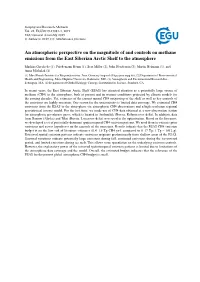 An Atmospheric Perspective on the Magnitude of and Controls on Methane Emissions from the East Siberian Arctic Shelf to the Atmosphere