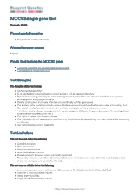 Blueprint Genetics MOCS2 Single Gene Test