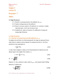 Chapter 3 Lecture 12 Drag Polar – 7 Topics