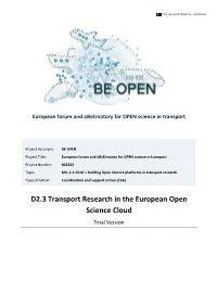 D2.3 Transport Research in the European Open Science Cloud 29
