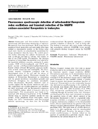Fluorescence Spectroscopic Detection of Mitochondrial Flavoprotein Redox
